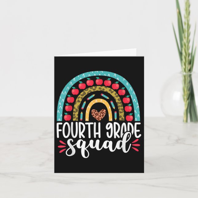 Fourth Grade Teacher Back To School 1st Day Of 4th Card (Front)