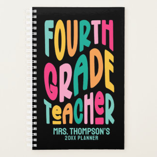 Fourth Grade Teacher Colorful Text Planner