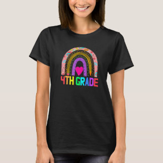 Fourth Grade Teacher Leopard Rainbow 4th Grade Tea T-Shirt