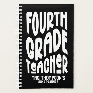 Fourth Grade Teacher Minimalist Typography  Planner