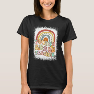 Fourth Grade Teacher Retro Groovy Leopard 4th Grad T-Shirt