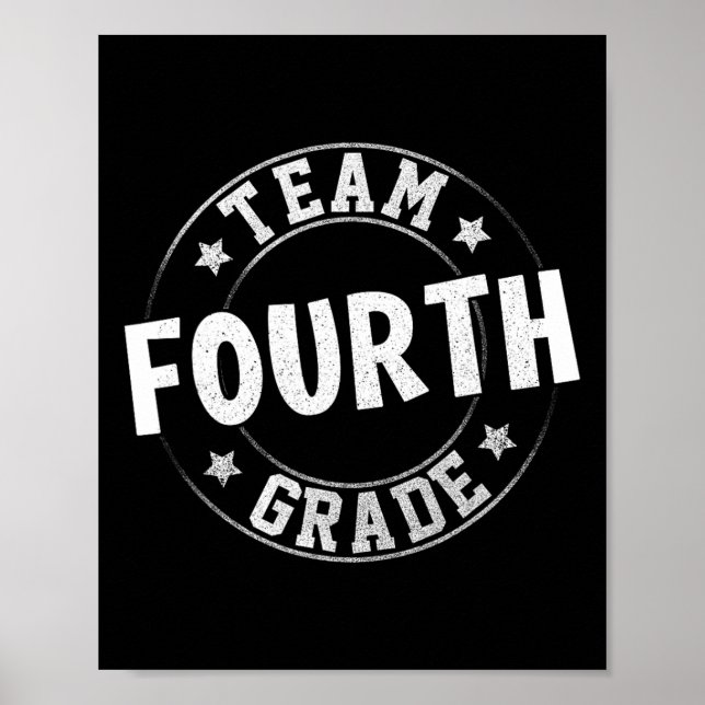 Fourth Grade Teacher Student Back To School 4th Gr Poster (Front)