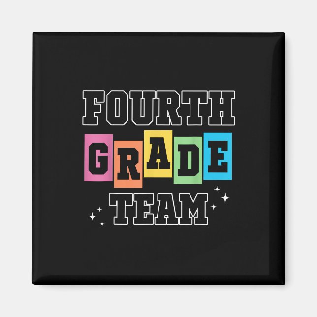 Fourth Grade Team 4th Grade Vibes Retro First Day  Magnet (Front)
