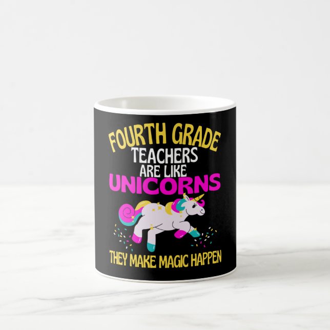 Fourth Grade Unicorn Teacher Are Magical, Teachers Coffee Mug (Center)