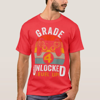 Fourth Grade Unlocked Level Up Gamer Vintage Video T-Shirt
