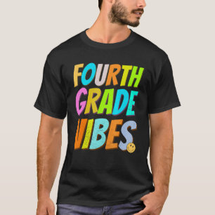 Fourth Grade Vibes 1st Day of School Retro Vinta T-Shirt
