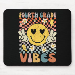 Fourth Grade Vibes 4th Grade Retro Teacher 1st Day Mouse Mat