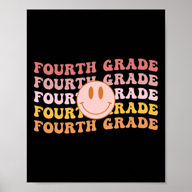 Fourth Grade Vibes 4th Grade Team 1st Day of Schoo Poster (Front)