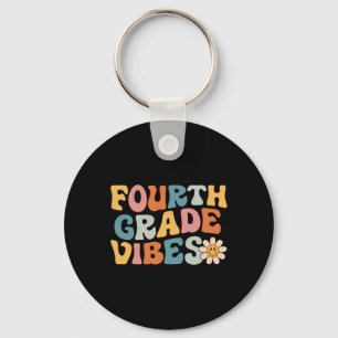 Fourth Grade Vibes - 4th Grade Team Retro 1st Day Key Ring