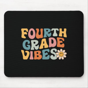 Fourth Grade Vibes - 4th Grade Team Retro 1st Day  Mouse Mat