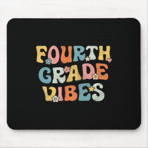 Fourth Grade Vibes - 4th Grade Team Retro 1st Day  Mouse Mat
