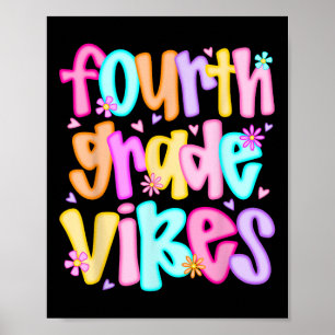 Fourth Grade Vibes Back To School Happy First Day Poster