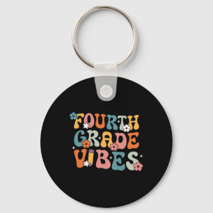Fourth Grade Vibes Byck To School Retro 4th Grade Key Ring