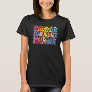 Fourth Grade Vibes Leopard Tie Dye Back To School T-Shirt