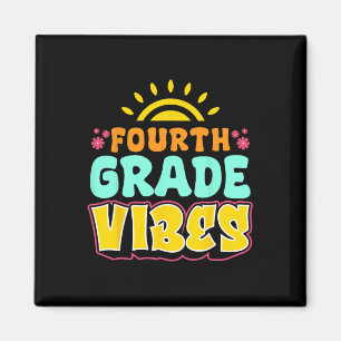 Fourth Grade Vibes Teacher Student 4th Grade Back Magnet