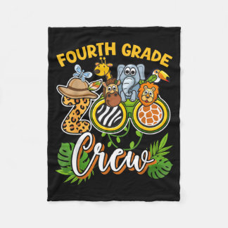 Fourth Grade Zoo Field Trip Squad Matching Fleece Blanket
