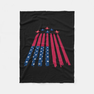 Fourth July 4th Independence Day American Flag Fly Fleece Blanket