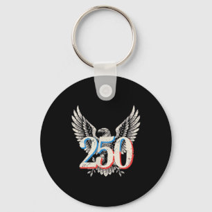 Fourth of July 2026 USA Distressed Eagle Key Ring