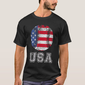 Fourth Of July 4th Baseball American Flag Usa Men  T-Shirt