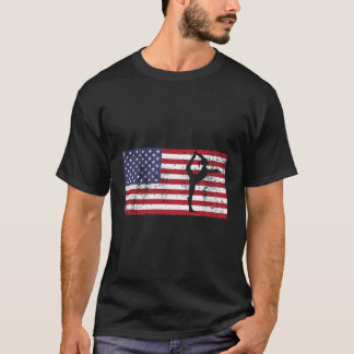 Fourth Of July 4Th Gymnastics American Flag Usa Wo T-Shirt