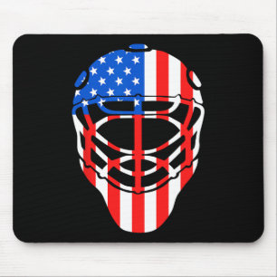 Fourth of July 4th Hockey Goalie Mask American Fla Mouse Mat
