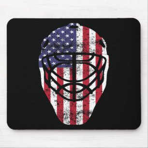 Fourth of July 4th Hockey Goalie Mask American Fla Mouse Mat