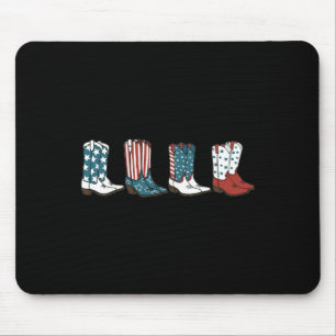Fourth Of July 4th Of July Western Cowboy Boots Co Mouse Mat