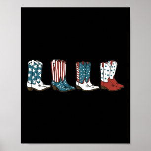 Fourth Of July 4th Of July Western Cowboy Boots Co Poster