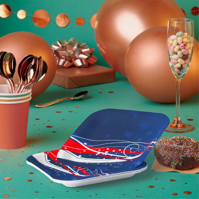 Fourth Of July Abstract Paper Plate (Creator Uploaded)