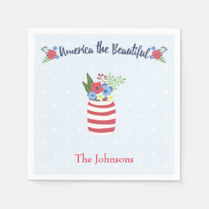 Fourth of July America the Beautiful Napkin