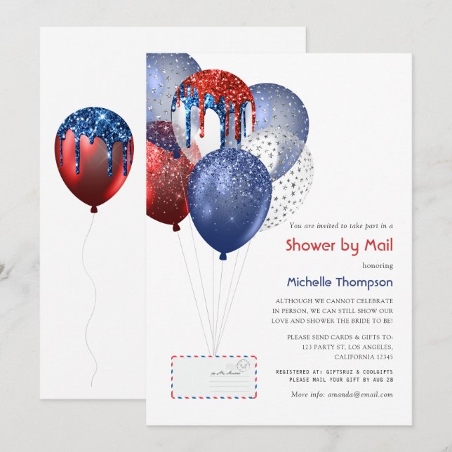 Fourth of July Baby or Bridal Shower by Mail Invitation (Front/Back)