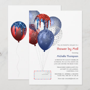 Fourth of July Baby or Bridal Shower by Mail Invitation