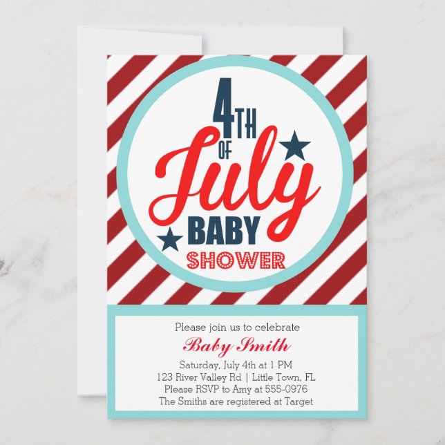 Fourth of July Baby Shower Invitation (Front)
