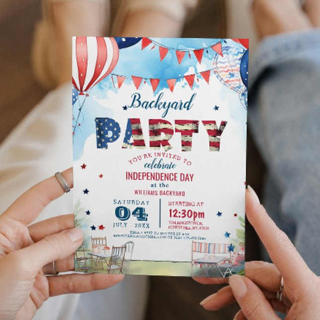 Fourth of July Backyard Party And Backyard Invitation (Creator Uploaded)