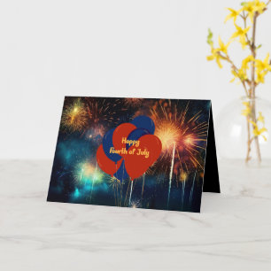 Fourth of July Balloons & Fireworks Card