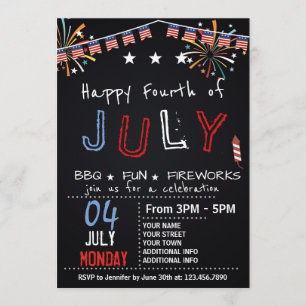 FOURTH OF JULY BARBECUE PARTY INVITATION