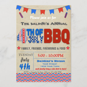 Fourth of July BBQ Invitation