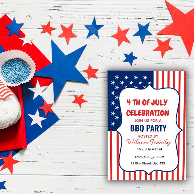 Fourth of July BBQ Party Invitation (Creator Uploaded)