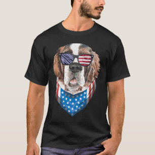 Fourth Of July Bernard American Flag July 4th St B T-Shirt