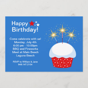 Fourth of July Birhday Party Invitation