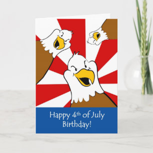 Fourth of July Birthday Celebration Greeting Card
