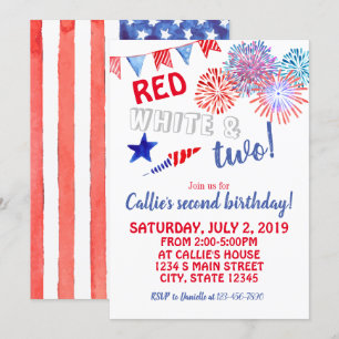 Fourth of July Birthday Invitation