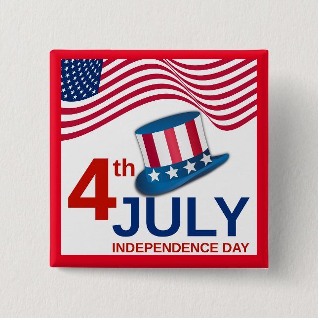 Fourth of July Celebration 15 Cm Square Badge (Front)