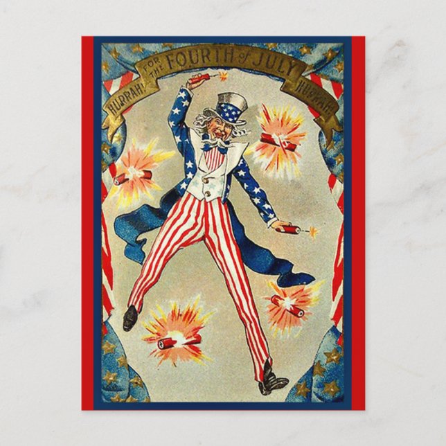 Fourth of July Celebration - Uncle Sam Postcard (Front)