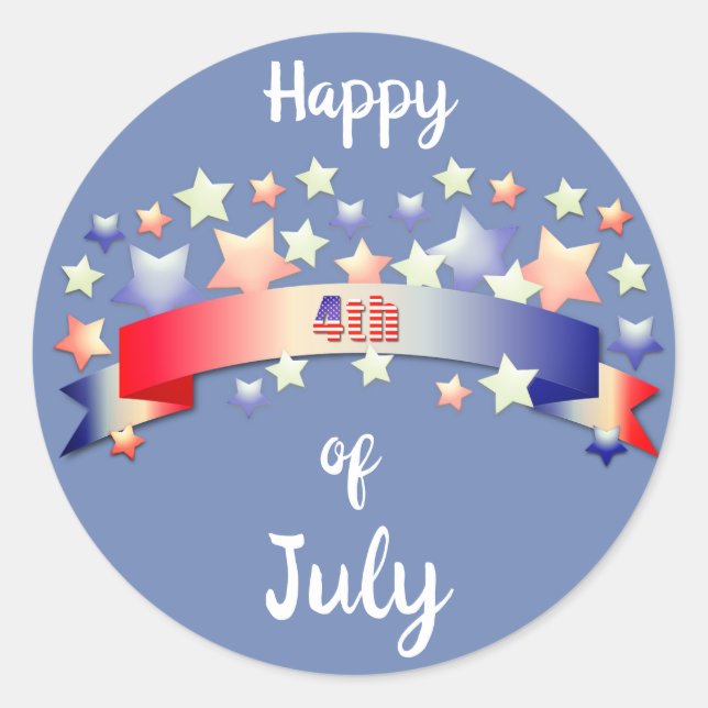 Fourth of July Classic Round Sticker (Front)