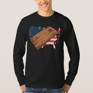 Fourth Of July Cornhole Board American Flag Bean B T-Shirt