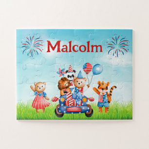 Fourth of July Custom Child Name Puzzle 