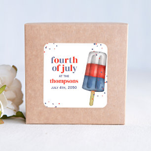 Fourth of July Cute Party Favour Label
