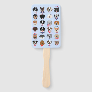 Fourth Of July Dog Faces Hand Fan