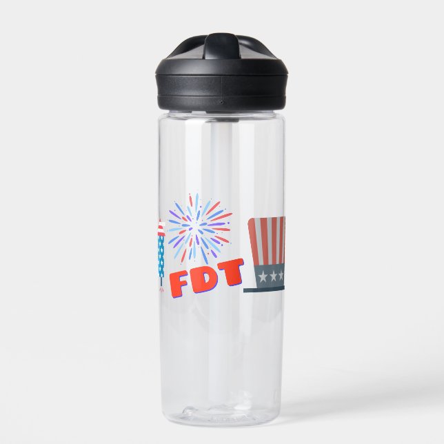 Fourth of July FDT Foxtrot Delta Tango  Water Bottle (Front)